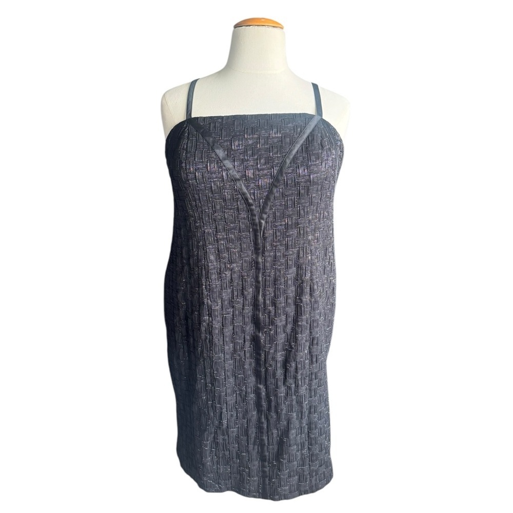 Isabel Toledo for Lane Bryant Black Textured Midi Dress 22W Glam Strap Dress NWT